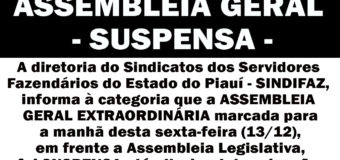 ASSEMBLEIA GERAL – SUSPENSA